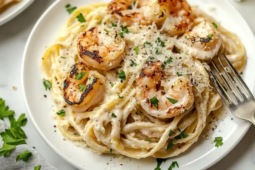 Easy Garlic Parmesan Shrimp Pasta Recipe
