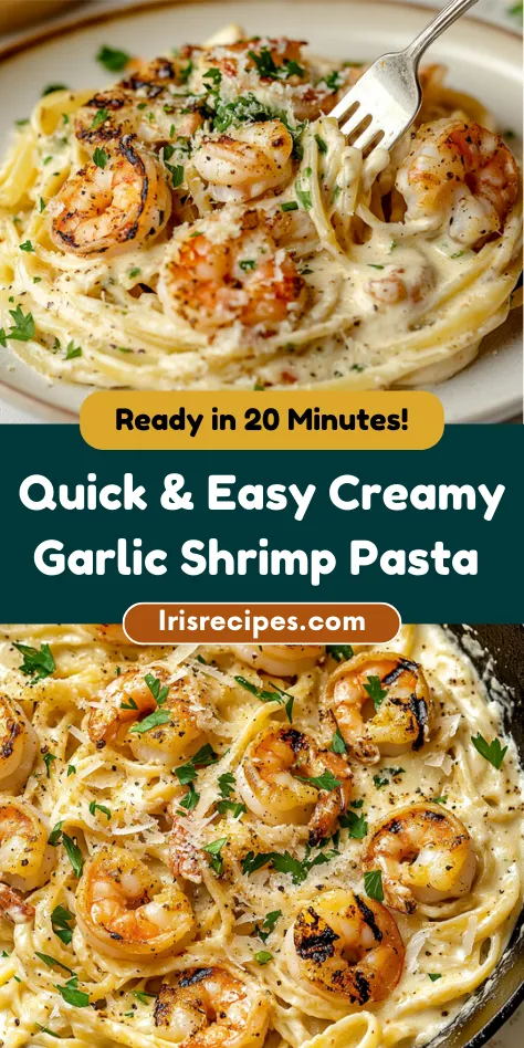 Quick & Easy Creamy Garlic Shrimp Pasta