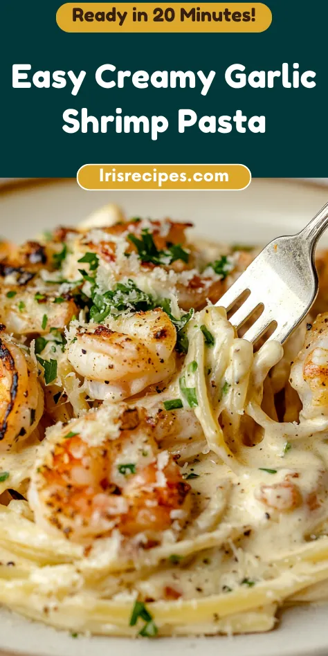 The BEST Garlic Parmesan Shrimp Linguine