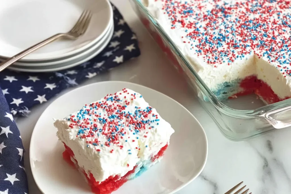 American Flag Poke Cake Recipe Kid-Approved