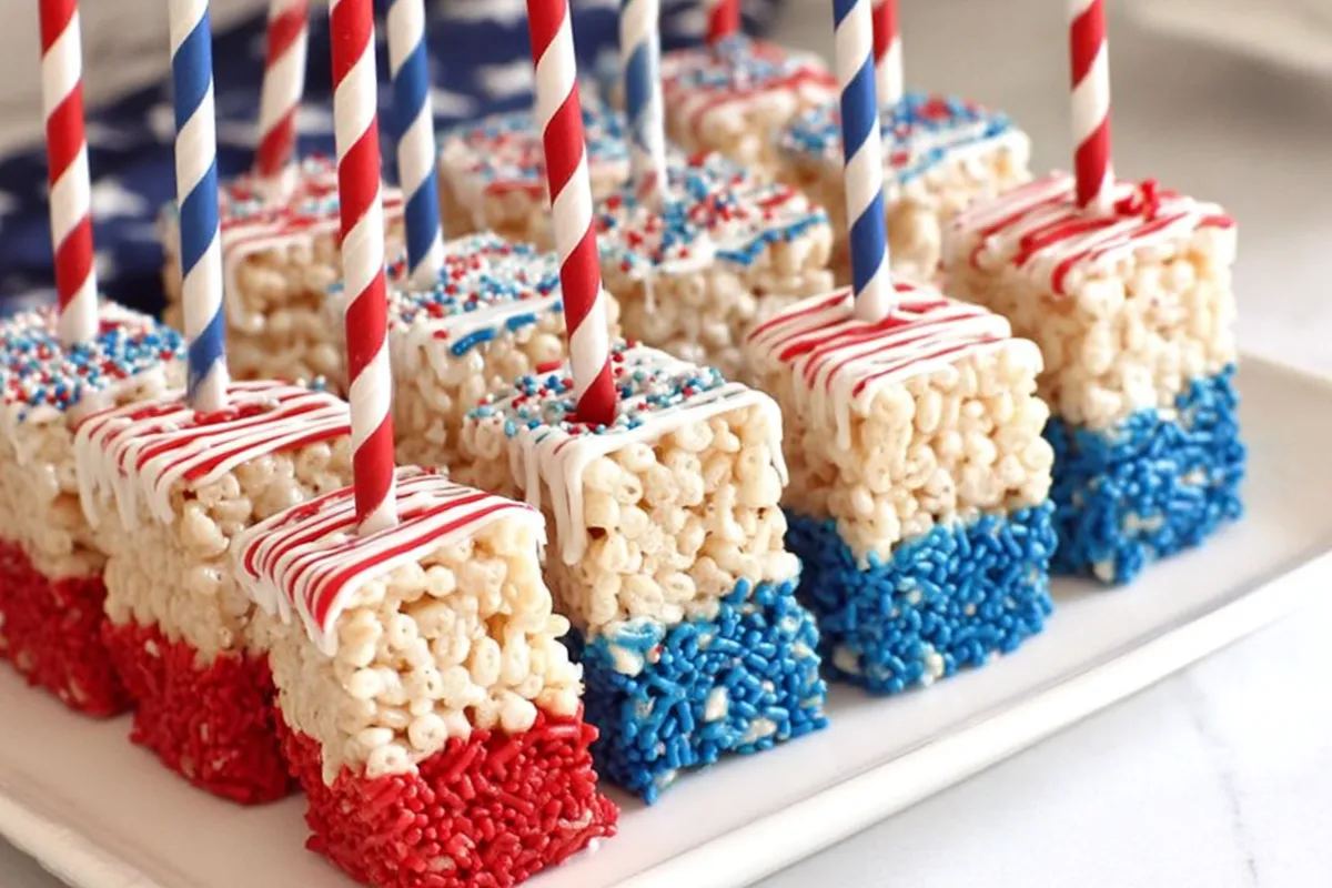 American Flag Rice Krispie Treats in 30 Minutes