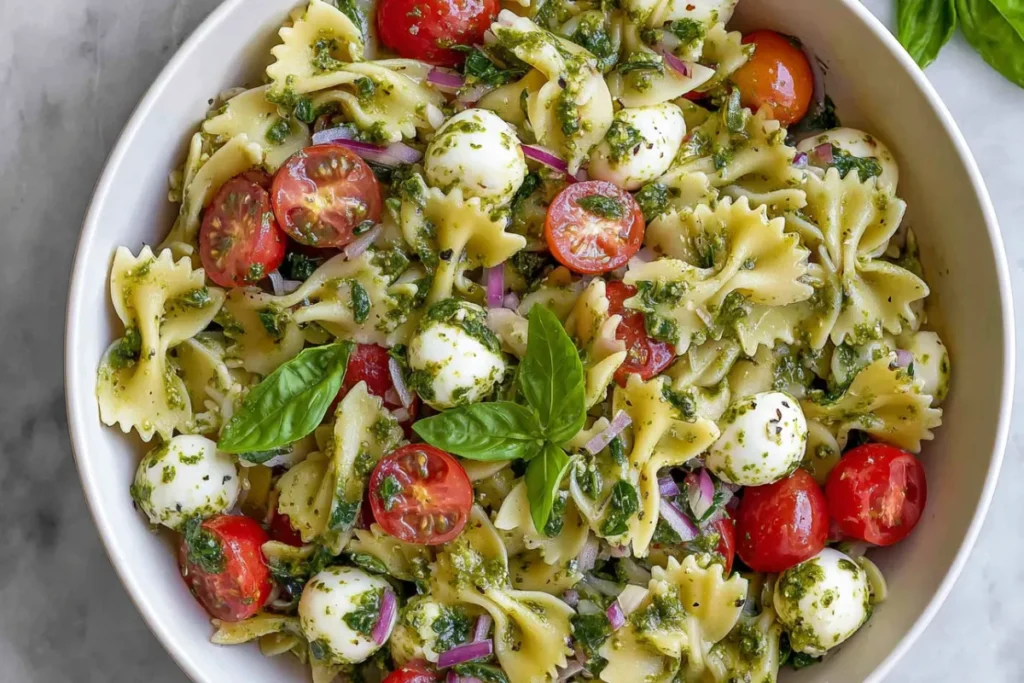 Best Bow Tie Pasta Salad with Pesto and Fresh Mozzarella