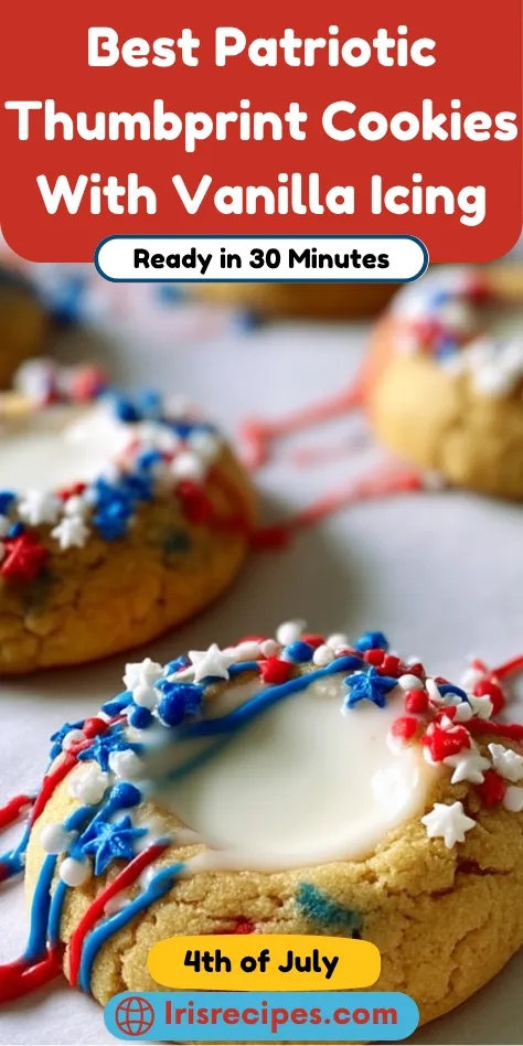 Best Patriotic Thumbprint Cookies With Vanilla Icing