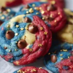 Bite of patriotic chocolate chip cookies