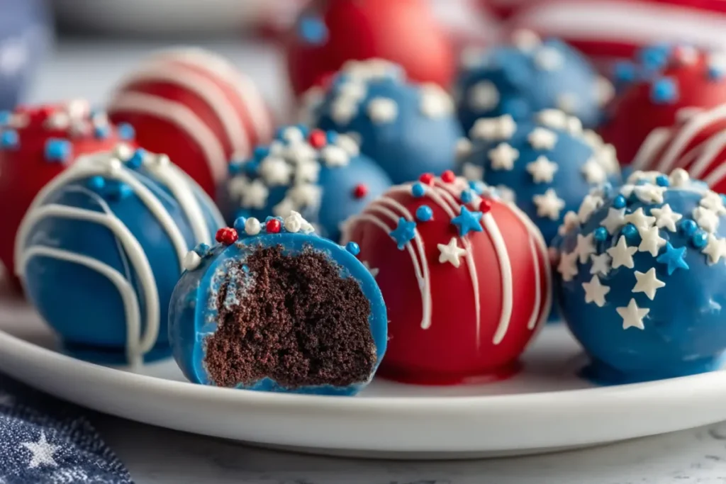 Candy-Coated Patriotic Oreo Balls for Summer Celebrations