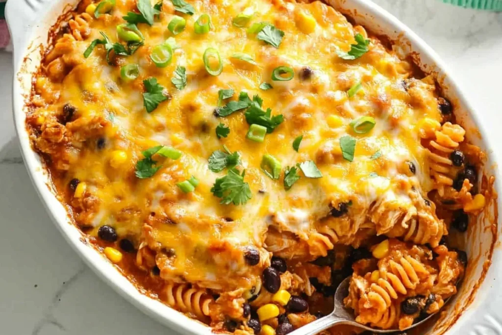 Cheesy Fiesta Chicken Pasta Bake