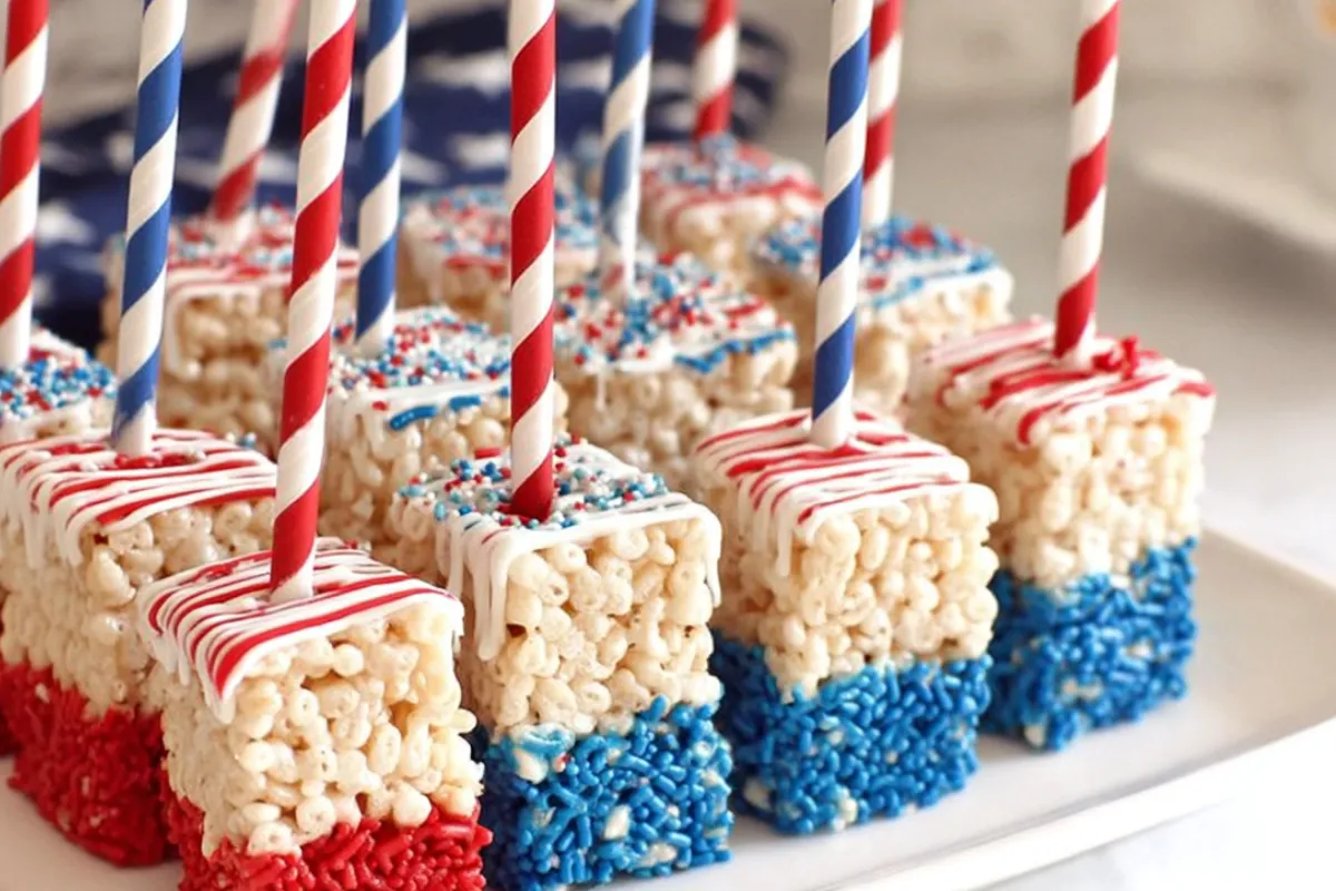 Easy American Flag Rice Krispie Treats Recipe