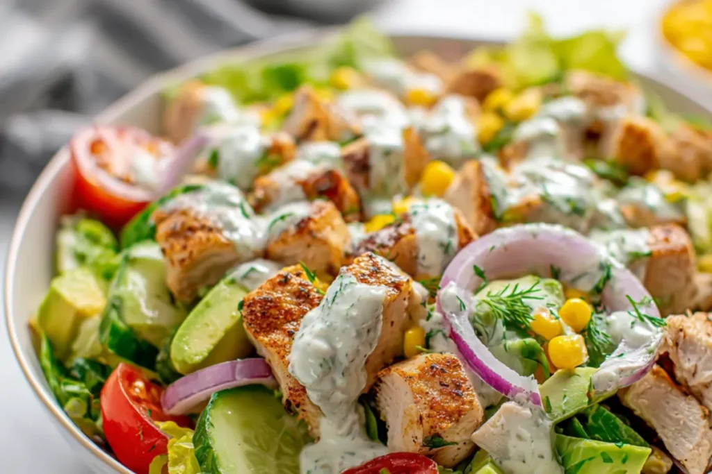 Easy Healthy Ranch Chicken Salad with Greek Yogurt