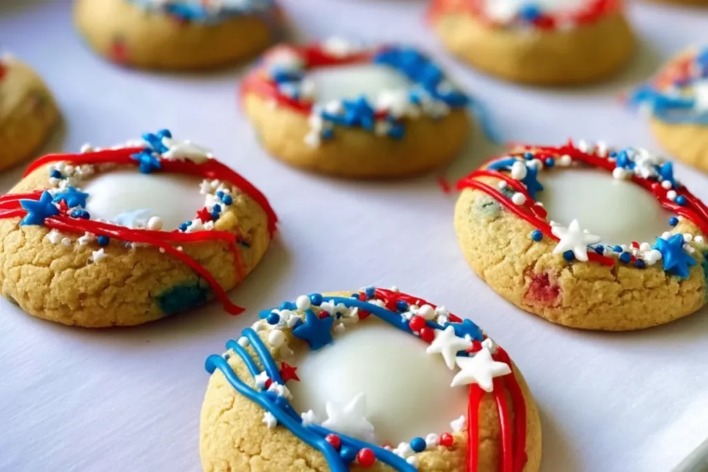 Easy Patriotic Thumbprint Cookies With Vanilla Icing Recipe