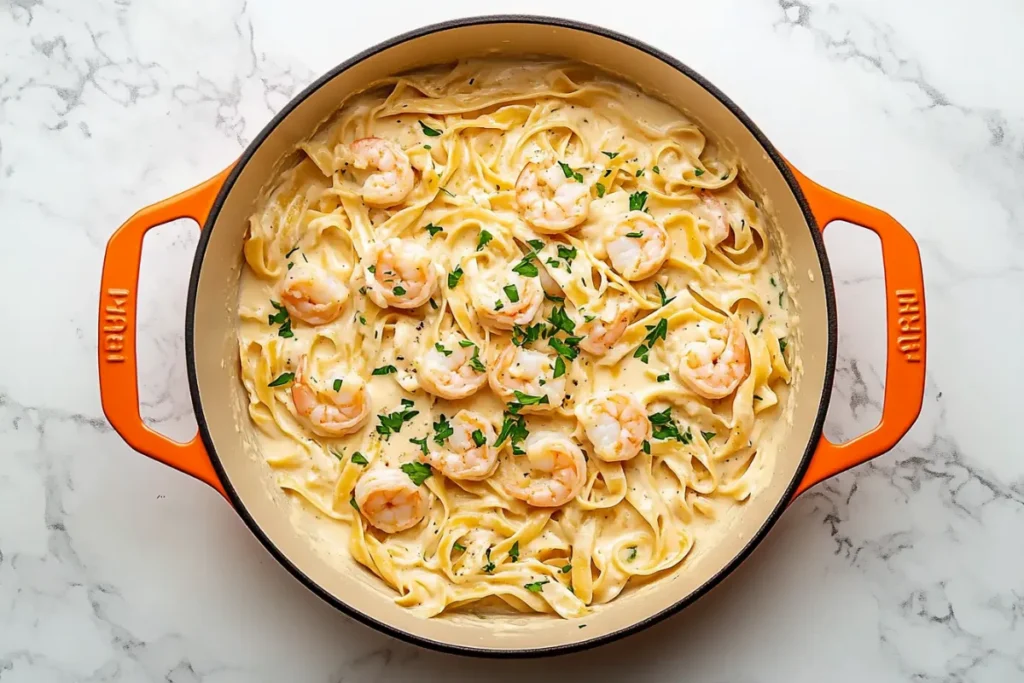 Easy Shrimp Fettuccine Alfredo