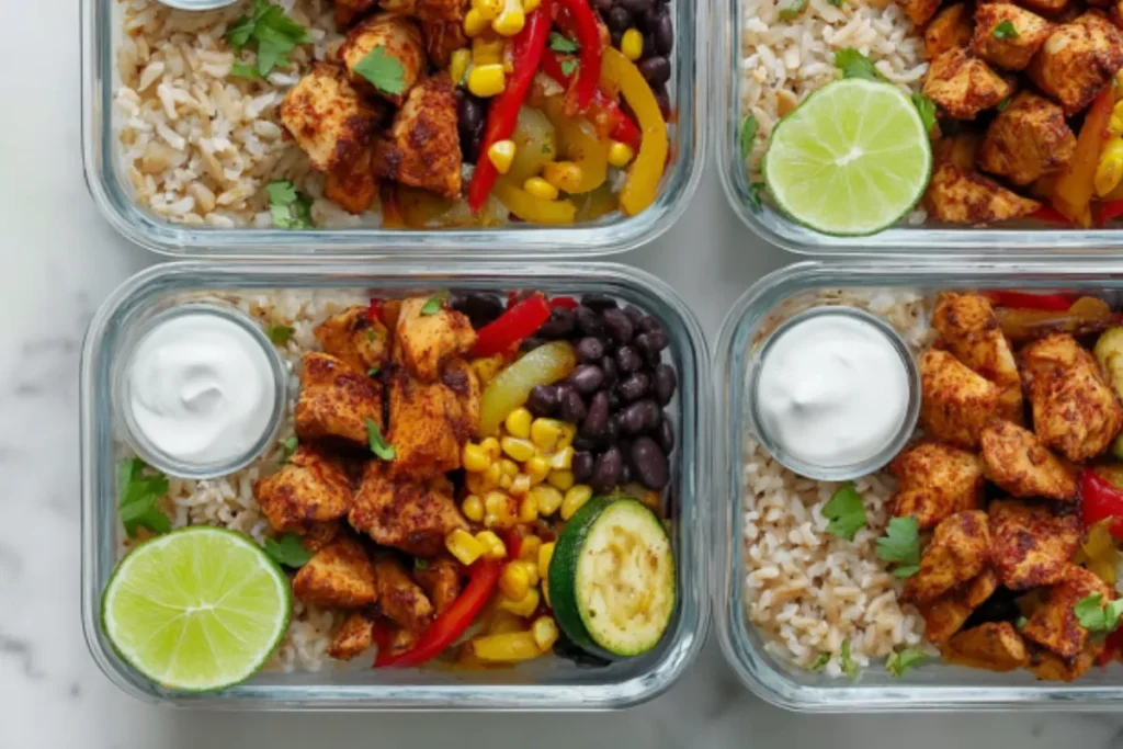 Easy Tex-Mex Chicken Meal Prep _ Healthy Lunch Bowl