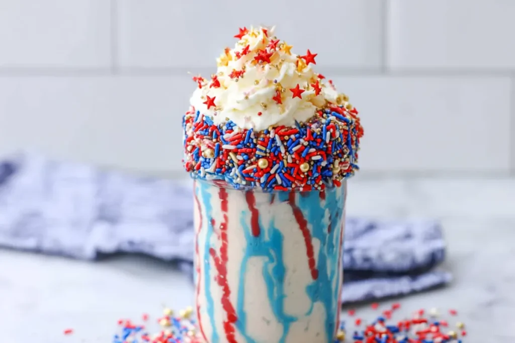 Festive Crazy Milkshake for 4th of July Parties