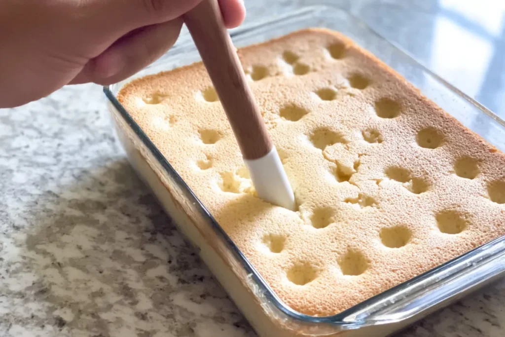 Memorial Day Poke Cake with Red and Blue Jello
