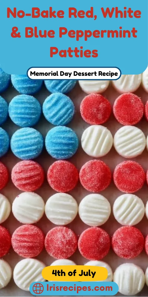 No-Bake Red, White & Blue Peppermint Patties