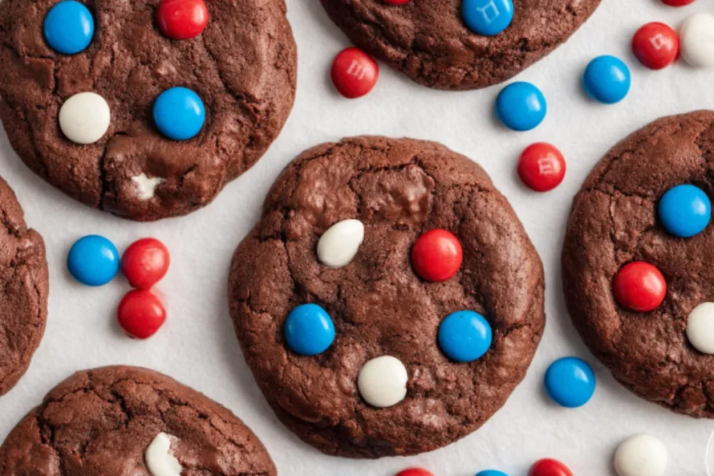 Patriotic M&M Cookies for 4th of July Celebrations