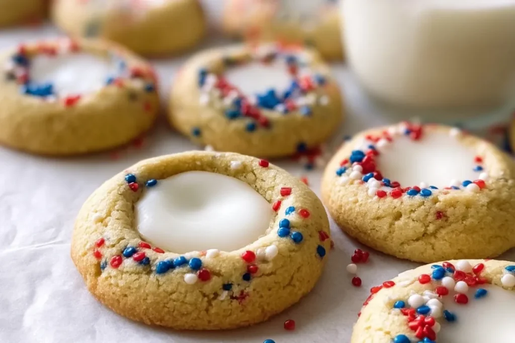 Patriotic Thumbprint Cookies With Vanilla Icing (Ready in 30 Minutes)