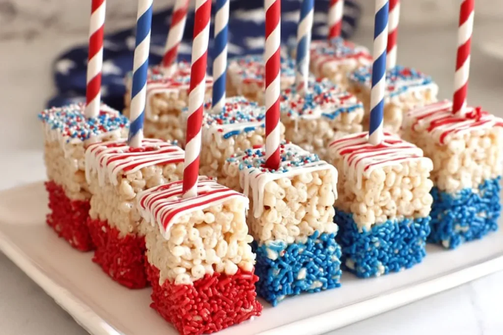 Perfect American Flag Rice Krispie Treats