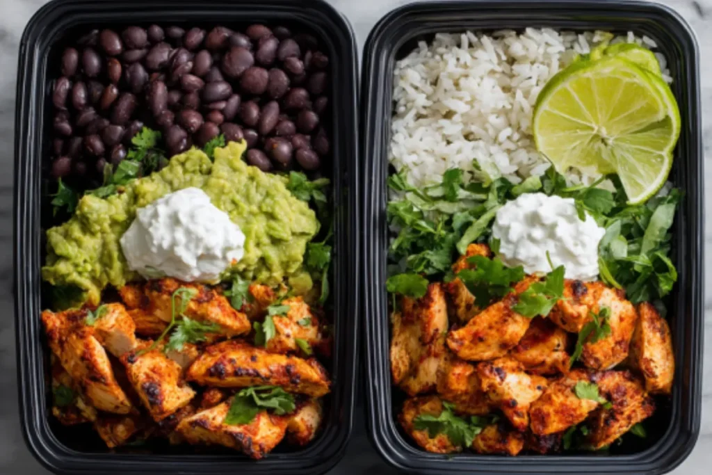 Quick Chicken Burrito Bowl Meal Prep