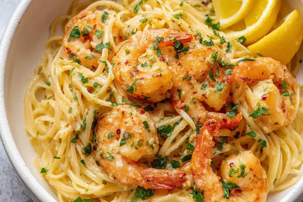 Quick Shrimp Pasta with Lemon Garlic Sauce