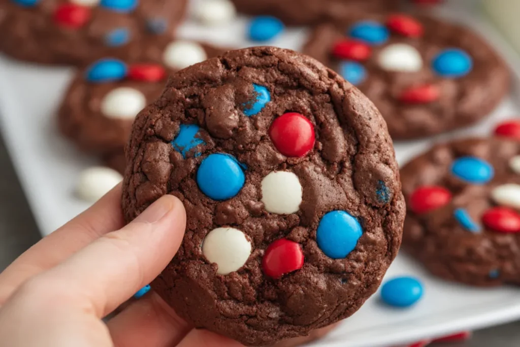 Red White and Blue Brownie Mix Cookies _ 4th of July Treat