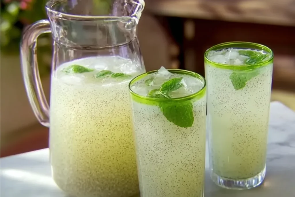 Refreshing Chia Limeade with Fresh Mint
