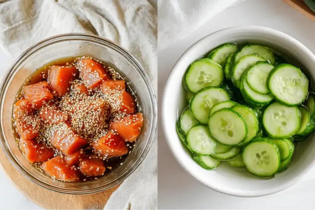 Spicy Salmon Rice Bowls with Coconut Rice