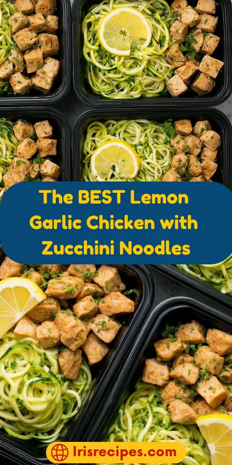 The BEST Lemon Garlic Chicken with Zucchini Noodles