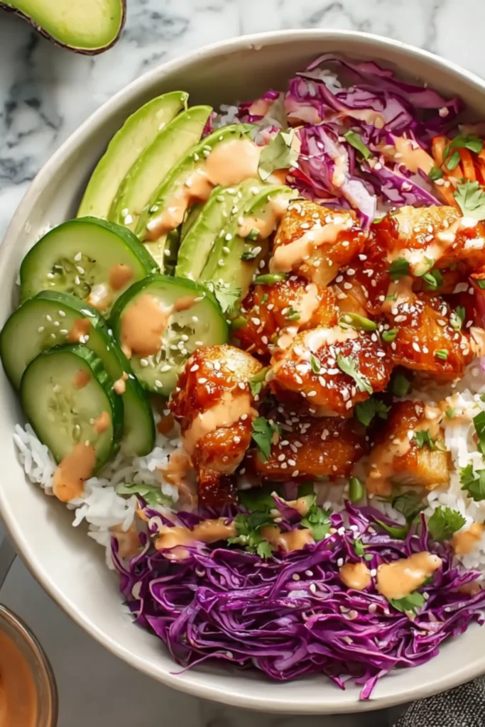 Air Fryer Bang Bang Chicken Bowl