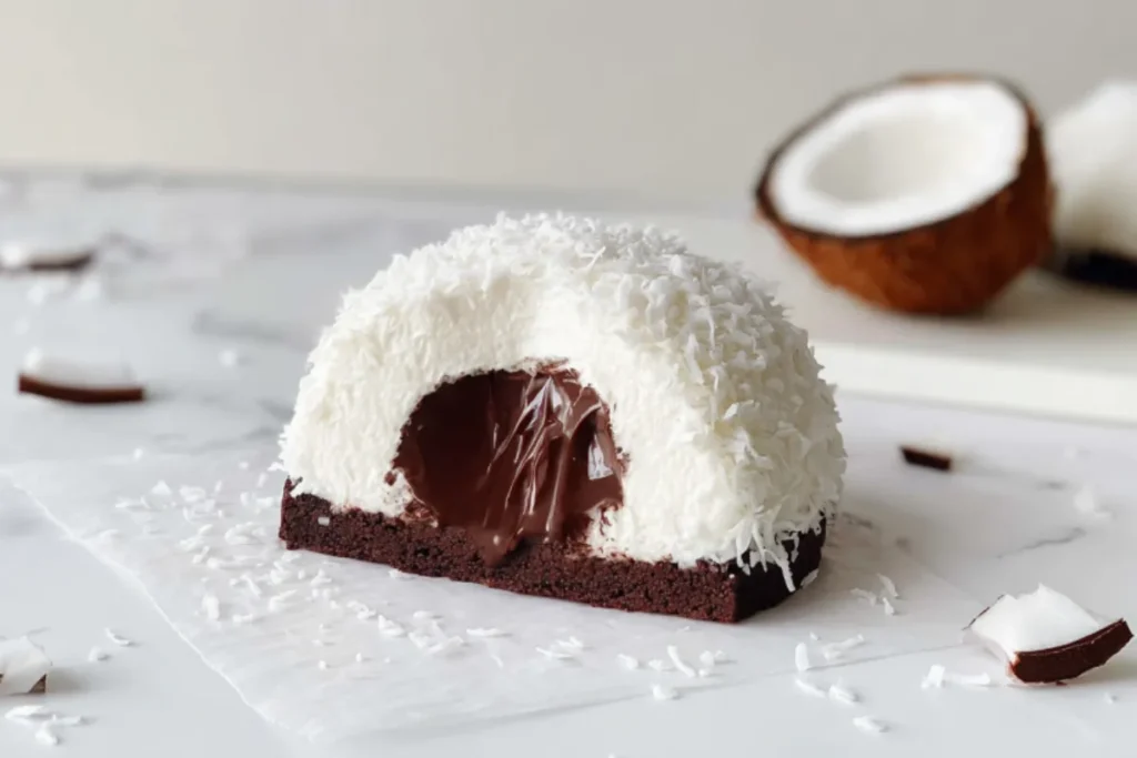 Best Coconut Dome Dessert with Chocolate Shortbread Base