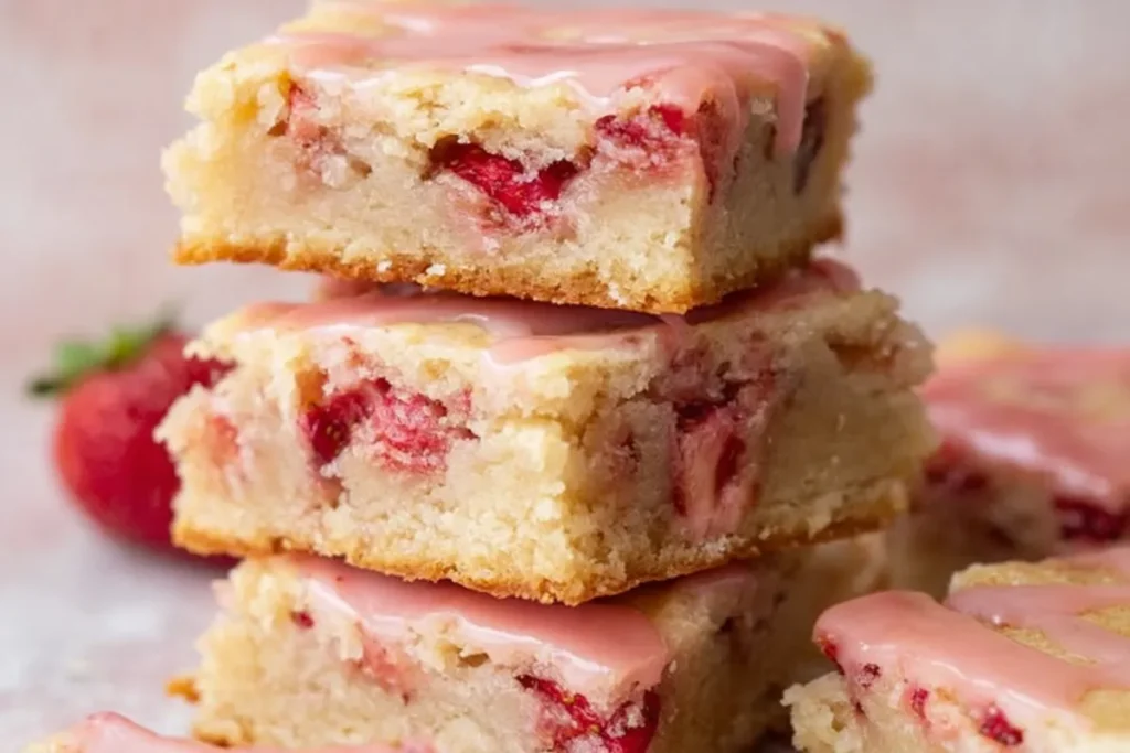 Best Strawberry Lemon Blondies Ever