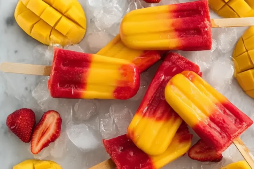 Dairy-Free Strawberry Mango Popsicles