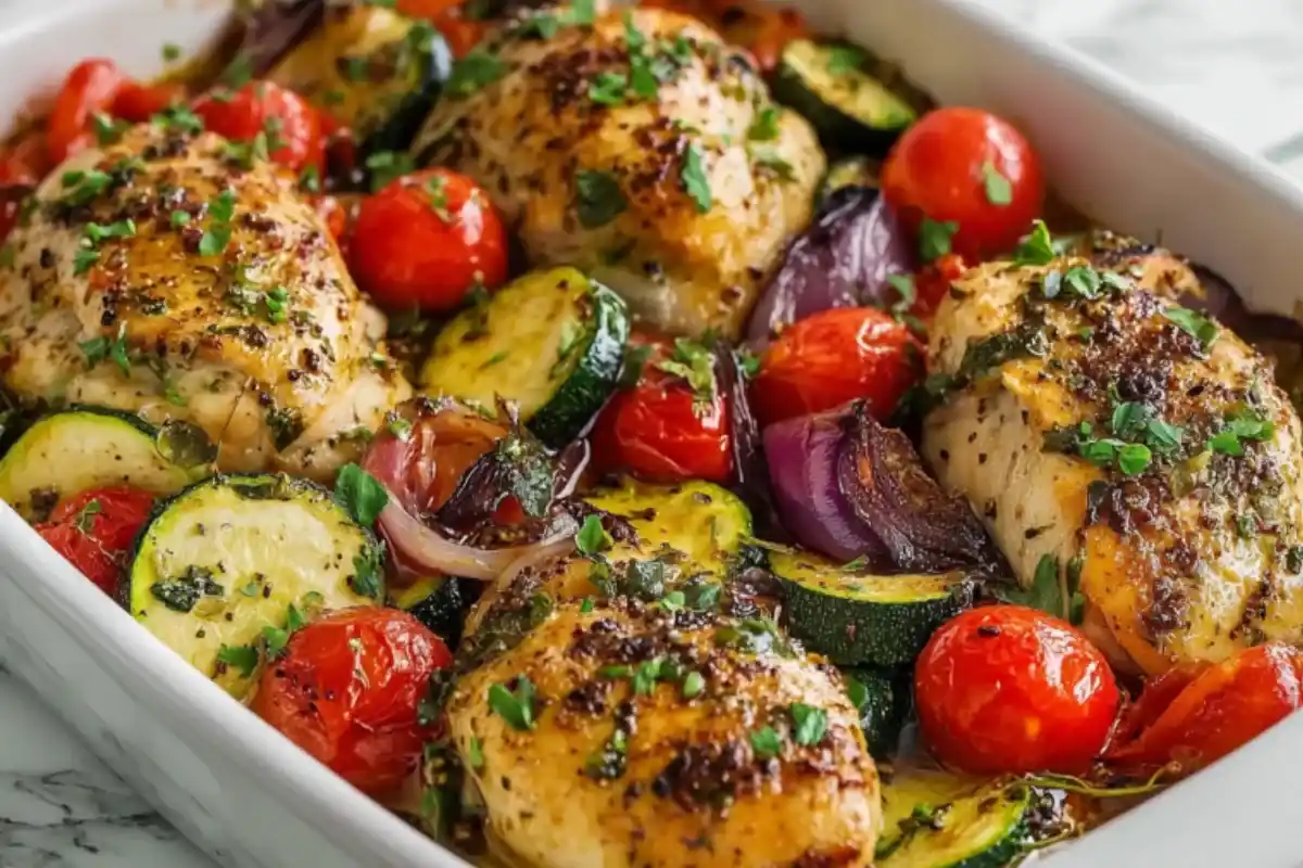 Easy Mediterranean Chicken Zucchini Bake Recipe