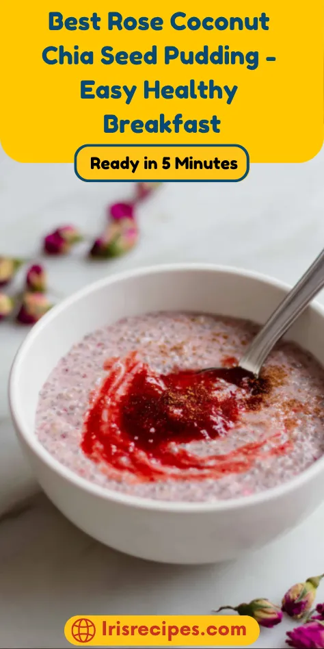 Easy Rose Coconut Chia Seed Pudding - Easy Healthy Breakfast