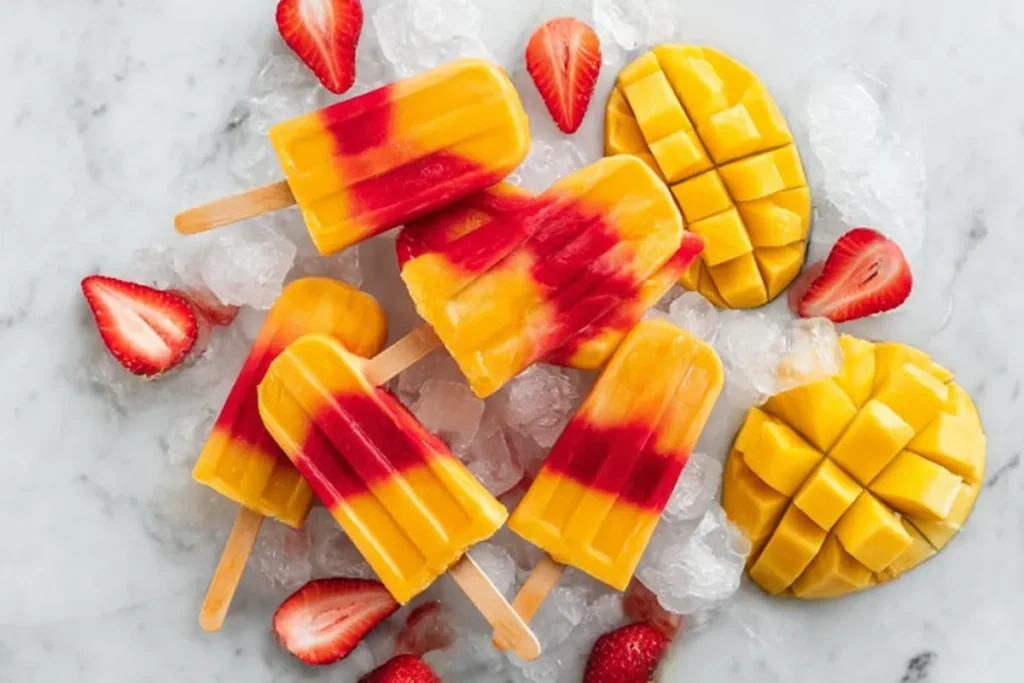 Easy Strawberry Mango Popsicles Recipe