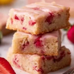 Fresh Strawberry Lemon Blondies