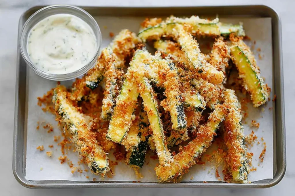 Healthy Parmesan Zucchini Fries with Panko