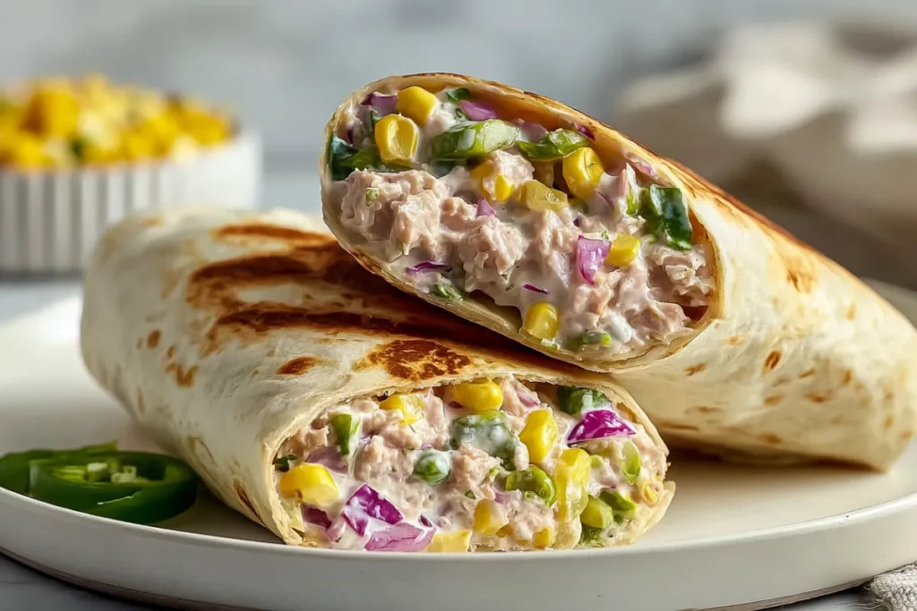 Healthy Tuna Melt Wrap Without Mayo