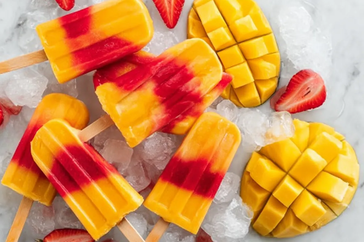 Homemade Strawberry Mango Popsicles