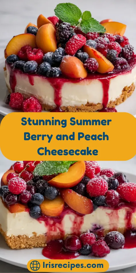 Homemade Summer Berry and Peach Cheesecake Recipe