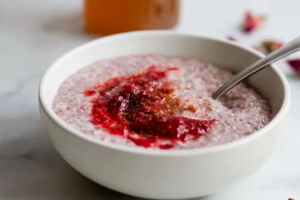 Incredible Rose Coconut Chia Seed Pudding - No Cook Needed