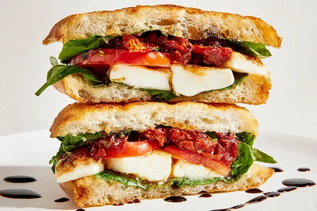 Perfect Caprese Sandwich with Balsamic Glaze