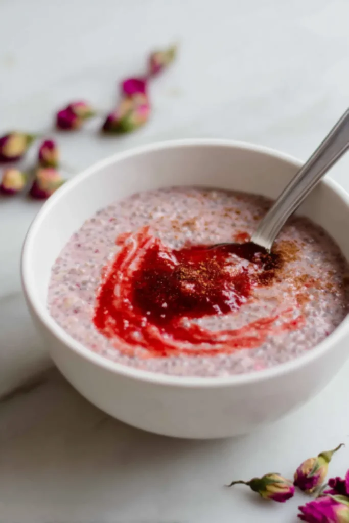 Perfect Rose Coconut Chia Seed Pudding - Healthy Breakfast