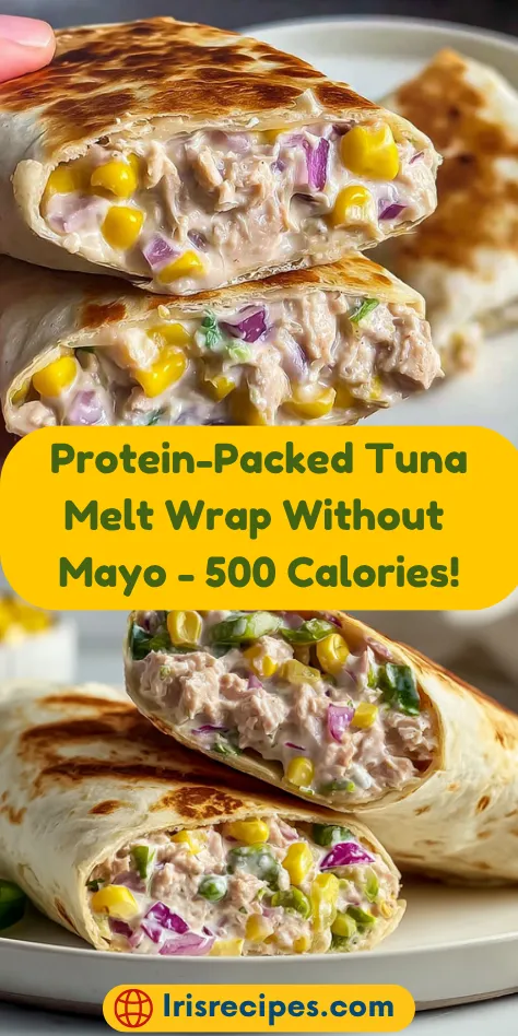 Protein-Packed Tuna Melt Wrap Without Mayo