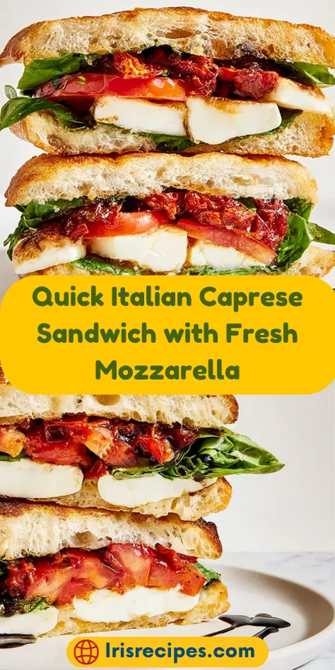 Quick Italian Caprese Sandwich with Fresh Mozzarella