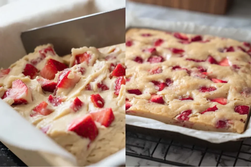 Quick Strawberry Lemon Blondies