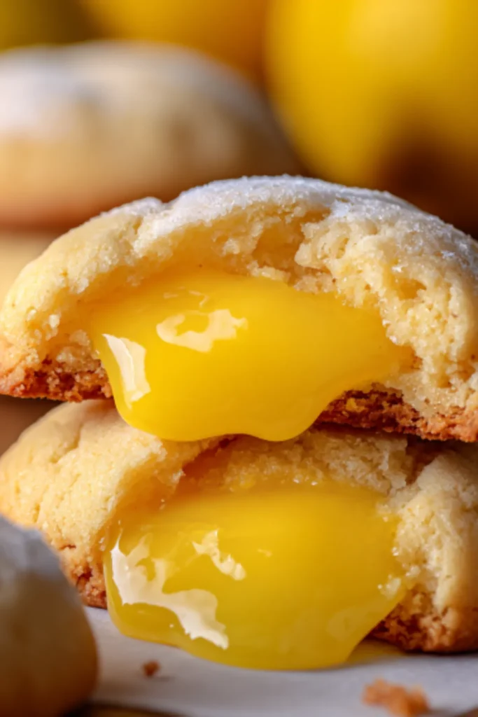 Stuffed Lemon Cookies with Creamy Lemon Curd Centers