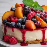 Summer Berry and Peach Cheesecake Recipe - Ready in 1 Hour