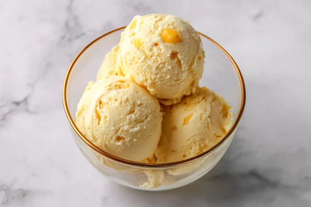Tropical Mango Ice Cream Without Ice Cream Maker