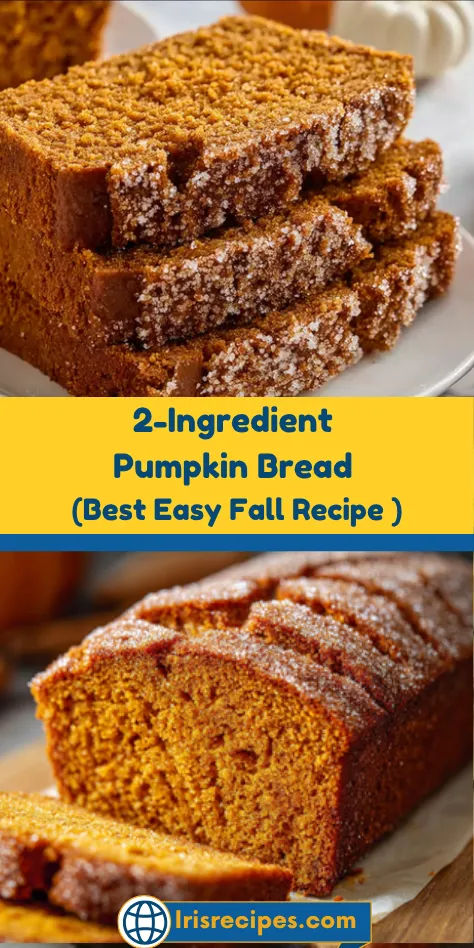 2-Ingredient Pumpkin Bread (Best Easy Fall Recipe)