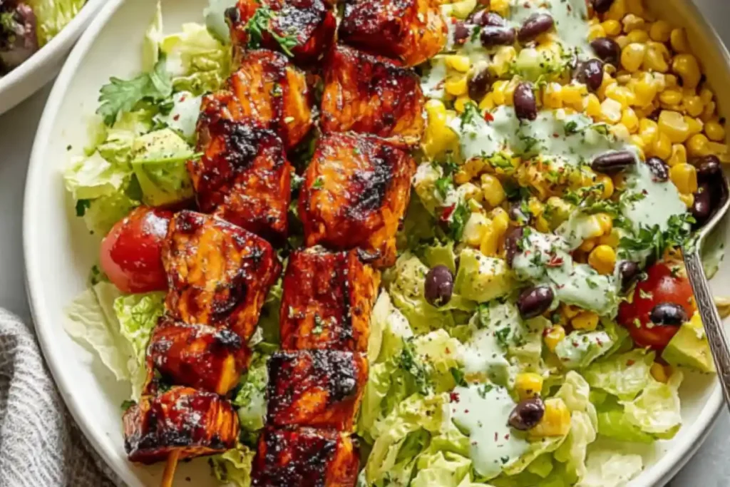 BBQ Chicken Skewer Salad (30 Minutes)
